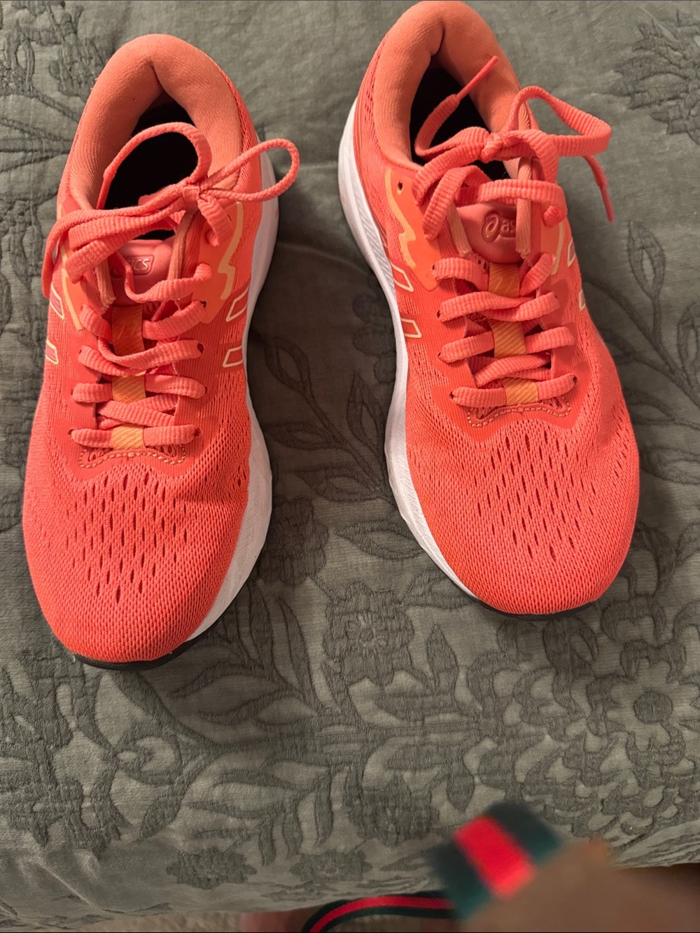 ASICS Women's Coral/Orange Lace-Up Running Shoes